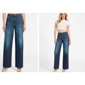 GUESS Women's Ankle Wide Leg Jeans